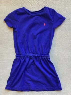 Ralph Lauren Girls Royal Blue Short Sleeve Polo Dress